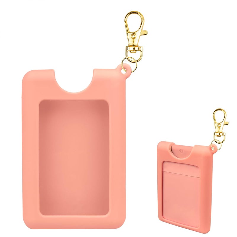 VANEST Silicone Case Compatible with Noshinku Pocket Hand Sanitizer, Protective Case with Keychain for Refillable Travel Size, Hand Sanitizer Spray Accessory (Orange) - Image 1